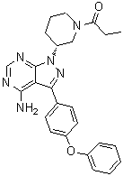 1-[(3R)-3-[4-氨基-3-(4-苯氧基苯基)-1H-吡唑并[3,4-d]嘧啶-1-基]-1-哌啶基]-1-丙酮分子结构 (CAS 1839099-22-7)
