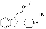 structure of CAS# 1841081-72-8, 1-(2-Ethoxyethyl)-2-(4-piperidinyl)-1H-benzimidazole hydrochloride (1:1)