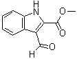 structure of CAS# 18450-26-5, 3-甲酰基-1H-吲哚-2-羧酸甲酯