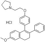 structure of CAS# 1847-63-8, 1-[2-[4-(3,4-二氢-6-甲氧基-2-苯基-1-萘基)苯氧基]乙基]吡咯烷盐酸盐