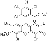 CAS # 18472-87-2, Acid Red 92, C.I. 45410, Phloxine B, Eosin 10B, 3,4,5,6-Tetrachloro-2-(1,4,5,8-tetrabromo-6-hydroxy-3-oxoxanthen-9-yl)benzoic acid disodium salt, 2',4',5',7'-Tetrabromo-4,5,6,7-tetrachlorofluorescein disodium salt