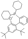 [2',4'-二(1,1-二甲基乙基)-6'-甲氧基[1,1'-联苯]-2-基]二环己基膦分子结构 (CAS 1848244-75-6)