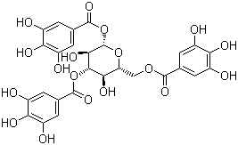 structure of CAS# 18483-17-5, 1,3,6-Tri-O-galloyl-beta-D-glucopyranose
