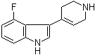 structure of CAS# 185255-80-5, 4-Fluoro-3-(1,2,3,6-tetrahydro-4-pyridinyl)-1H-indole