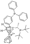 (S)-1-[(S)-1-(二叔丁基膦基)乙基]-2-[2-(二苯基膦基)苯基]二茂铁分子结构 (CAS 1854067-37-0)