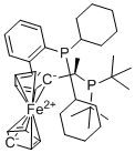 structure of CAS# 1854067-50-7, (R)-1-[(R)-1-(Di-tert-butylphosphino)ethyl]-2-[2-(dicylohexylphosphino)phenyl]ferrocene