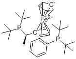 (R)-1-[(R)-1-(二叔丁基膦基)乙基]-2-[2-(二叔丁基膦基)苯基]二茂铁分子结构 (CAS 1854067-62-1)