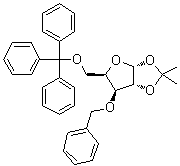 1,2-O-(异丙亚基)-3-O-(苄基)-5-O-(三苯基甲基)-alpha-D-呋喃木糖分子结构 (CAS 185541-37-1)