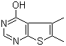 structure of CAS# 18593-44-7, 4-Hydroxy-5,6-dimethylthieno[2,3-d]pyrimidine
