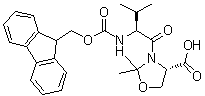 structure of CAS# 186023-49-4, (4S)-3-[(2S)-2-[[芴甲氧羰基]氨基]-3-甲基-1-氧代丁基]-2,2-二甲基-4-恶唑烷羧酸