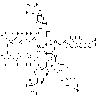 2,2,4,4,6,6-六氢-2,2,4,4,6,6-六[(2,2,3,3,4,4,5,5,6,6,7,7,8,8,8-十五氟辛基)氧基]-1,3,5,2,4,6-三氮杂三磷杂苯分子结构 (CAS 186043-52-7)