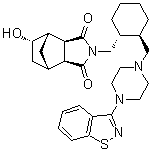 [2(1R*,2R*),3aalpha,4beta,5alpha,7beta,7aalpha]-2-[[2-[[4-(1,2-苯并异噻唑-3-基)-1-哌嗪基]甲基]环己基]甲基]六氢-5-羟基-4,7-甲桥-1H-异吲哚-1,3(2H)-二酮分子结构 (CAS 186204-33-1)