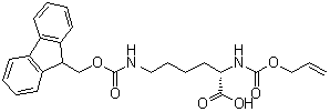 structure of CAS# 186350-56-1, N6-[(9H-Fluoren-9-ylmethoxy)carbonyl]-N2-[(2-propenyloxy)carbonyl]-L-lysine