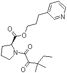 structure of CAS# 186452-09-5, 1-(1,2-二氧代-3,3-二甲基戊基)-L-脯氨酸 (3-吡啶基)丙酯
