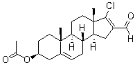 CAS # 1865-56-1, (3beta)-3-(Acetyloxy)-17-chloroandrosta-5,16-diene-16-carboxaldehyde