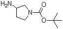 3-氨基吡咯烷-1-羧酸叔丁酯分子结构 (CAS 186550-13-0)