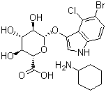 structure of CAS# 18656-96-7, 5-溴-4-氯-3-吲哚基-beta-D-葡糖苷酸环己胺盐