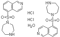 六氢-1-(5-异喹啉基磺酰基)-1H-1,4-二氮杂卓单盐酸盐半水合物分子结构 (CAS 186694-02-0)
