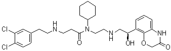 CAS 登录号：1868232-32-9, (R)-N-环己基-3-[(3,4-二氯苯乙基)氨基]-N-[2-[[2-羟基-2-(3-氧代-3,4-二氢-2H-苯并[b][1,4]恶嗪-8-基)乙基]氨基]乙基]丙酰胺