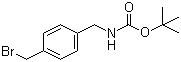 4-(溴甲基)苄基氨基甲酸叔丁酯分子结构 (CAS 187283-17-6)