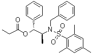 (+)-2,4,6-三甲基-N-[(1S,2R)-1-甲基-2-(1-氧代丙氧基)-2-苯基乙基]-N-(苯基甲基)苯磺酰胺分子结构 (CAS 187324-66-9)