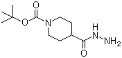 1-Boc-piperidine-4-carboxylhydrazide molecular structure (CAS 187834-88-4)