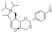 1,5-脱水-2-脱氧-4,6-O-[(R)-(4-甲氧基苯基)亚甲基]-3-O-[三(1-甲基乙基)硅烷基]-D-阿拉伯-己-1-烯糖分子结构 (CAS 187879-14-7)