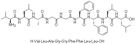 L-缬氨酰-L-亮氨酰-L-丙氨酰甘氨酰甘氨酰-L-苯丙氨酰-L-苯丙氨酰-L-亮氨酰-L-亮氨酸分子结构 (CAS 187968-07-6)