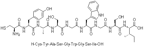 CAS # 187968-36-1, L-Cysteinyl-L-tyrosyl-L-alanyl-L-serylglycyl-L-tryptophylglycyl-L-seryl-L-isoleucine