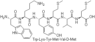 色氨酰-赖氨酰-酪氨酰-蛋氨酰-缬氨酰-D-蛋氨酸分子结构 (CAS 187986-17-0)