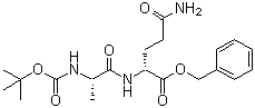 structure of CAS# 18814-49-8, N-[叔丁氧羰基]-L-丙氨酰基-D-alpha-谷氨酰胺苄酯