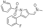 CAS 登录号：1883595-39-8, 5-(2-氟苯基)-N-甲基-1-(3-吡啶基磺酰基)-1H-吡咯-3-甲亚胺 N-氧化物