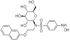 structure of CAS# 188480-51-5, N-beta-D-吡喃葡萄糖基-4-(羟基氨基)-N-[2-(2-萘基氧基)乙基]-苯磺酰胺