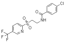 structure of CAS# 188591-46-0, 4-氯-N-[2-[[5-(三氟甲基)-2-吡啶基]磺酰基]乙基]-苯甲酰胺