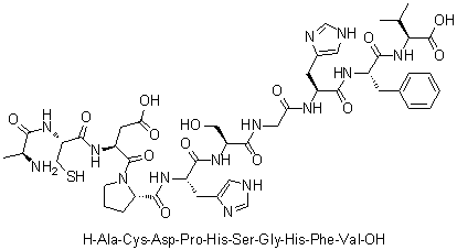 CAS 登录号：188606-63-5, L-丙氨酰-L-半胱氨酰-L-alpha-天冬氨酰-L-脯氨酰-L-组氨酰-L-丝氨酰甘氨酰-L-组氨酰-L-苯丙氨酰-L-缬氨酸