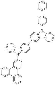 9-([1,1'-联苯]-4-基)-9'-(苯并菲-2-基)-9H,9'H-3,3'-联咔唑分子结构 (CAS 1888438-11-6)