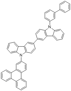 structure of CAS# 1888438-12-7, 9-[1,1'-Biphenyl]-3-YL-9'-(2-triphenylenyl)-3,3'-BI-9H-carbazole
