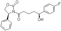 structure of CAS# 189028-95-3, (4S)-3-[(5S)-5-(4-氟苯基)-5-羟基戊酰基]-4-苯基-1,3-氧氮杂环戊烷-2-酮