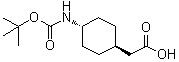 structure of CAS# 189153-10-4, 反式-4-[[叔丁氧羰基]氨基]环己烷乙酸