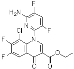 structure of CAS# 189279-51-4, 1-(6-氨基-3,5-二氟-2-吡啶基)-8-氯-6,7-二氟-1,4-二氢-4-氧代-3-喹啉羧酸乙酯