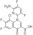 1-(6-氨基-3,5-二氟-2-吡啶基)-8-氯-6,7-二氟-1,4-二氢-4-氧代喹啉-3-羧酸分子结构 (CAS 189279-53-6)