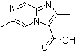 2,6-二甲基咪唑并[1,2-a]吡嗪-3-羧酸分子结构 (CAS 190381-50-1)