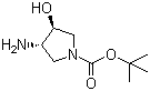 (3S,4S)-N-Boc-3-氨基-4-羟基吡咯烷分子结构 (CAS 190792-74-6)