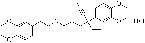 CAS # 190850-49-8, alpha-[3-[[2-(3,4-Dimethoxyphenyl)ethyl]methylamino]propyl]-alpha-ethyl-3,4-dimethoxybenzeneacetonitrile monohydrochloride
