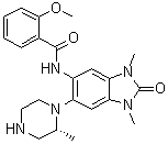 N-[2,3-二氢-1,3-二甲基-6-[(2R)-2-甲基-1-哌嗪基]-2-氧代-1H-苯并咪唑-5-基]-2-甲氧基苯甲酰胺分子结构 (CAS 1910124-24-1)