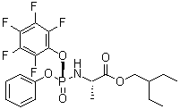 N-[(S)-(2,3,4,5,6-五氟苯氧基)苯氧基亚膦酰]-L-丙氨酸 2-乙基丁基酯分子结构 (CAS 1911578-98-7)