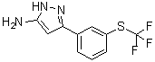 structure of CAS# 1912400-29-3, 3-[3-[(三氟甲基)硫基]苯基]-1H-吡唑-5-胺