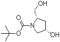 structure of CAS# 191280-88-3, (2S,4S)-4-羟基-2-(羟甲基)吡咯烷-1-羧酸叔丁酯