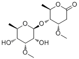 structure of CAS# 19131-13-6, 6-Deoxy-3-O-methyl-beta-allopyranosyl(1-4)-beta-cymaronic acid delta-lactone