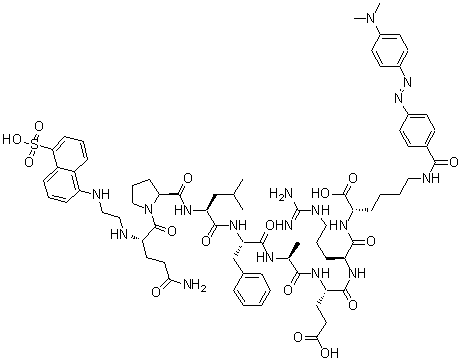 CAS # 1914987-47-5, N-[2-[(5-Sulfo-1-naphthalenyl)amino]ethyl]-L-glutaminyl-L-prolyl-L-leucyl-L-phenylalanyl-L-alanyl-L-alpha-glutamyl-L-arginyl-N6-[4-[2-[4-(dimethylamino)phenyl]diazenyl]benzoyl]-L-lysine
